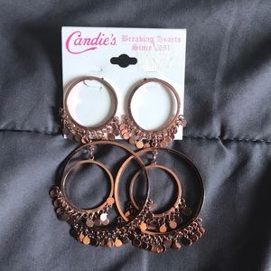 3/30$ Candies copper gypsy style pierced earrings Brand New never worn